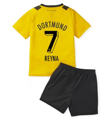 Borussia Dortmund Giovanni Reyna #7 Hjemmedraktsett Barn 2022-23 Kortermet (+ Korte bukser)
